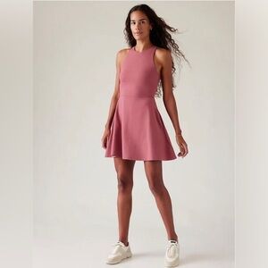 Athleta Conscious Berry Rose Dress Sz S Fit & Flare Athleisure Golf Activewear